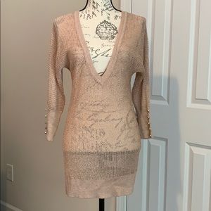 Boston Proper V - neck lurex top